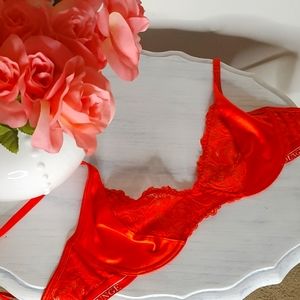 Red Silk Bra